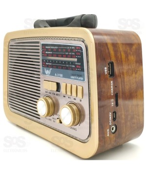 Rádio Retrô 3 Bandas com Lanterna Altomex -a3188