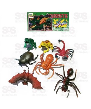 Kit De Insetos E Repteis Com 7 Peças Toy King tk-1952