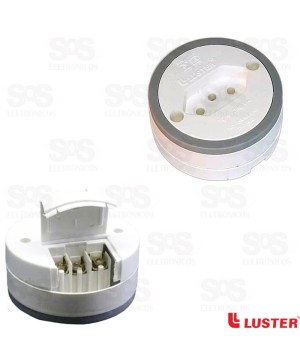 Tomada De Sobrepor 10A/250V Redonda 2P+T Branco E Cinza Luster 1081