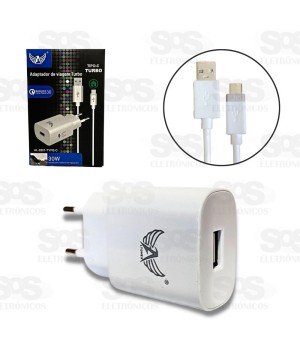 Carregador Extra Rápido 30W Acompanha Cabo Type C Turbo Altomex AL-8201-Type-C