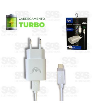 Carregador Extra Rápido 30W Acompanha Cabo Type C Turbo Altomex AL-8201-Type-C