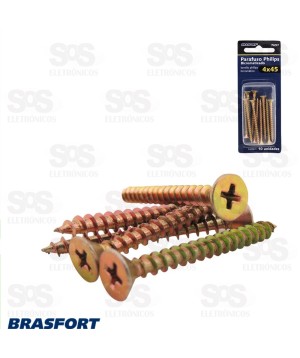 Parafuso Phillips Bicromatizado 5 x 60 Cartela Com 5 Brasfort 7701