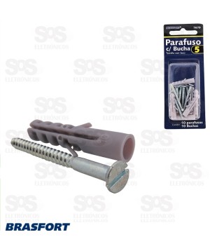 Parafuso com Bucha 06 Cartela Com 8 Unidades Brasfort 7680