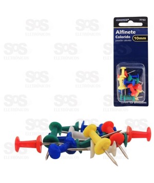 Alfinete 10 mm Colorido Com 15 Unidades Brasfort 7732