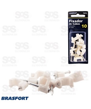 Fixa Cabo 7 Cartela Com 10 Unidades Branco Brasfort 7671
