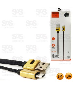 Cabo Rápido 3A Micro USB V8 1 Metro Tizi tz c001