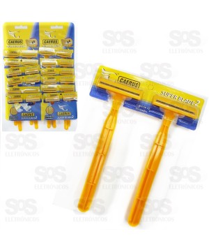 Aparelho De Barbear Descartável Com 2 Lâminas Amarelo Cartela Com 24 Unidades