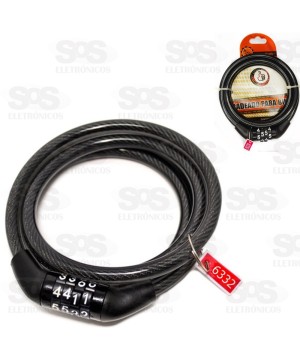 Cadeado Bicicleta Com Segredo 1200x8mm Troya Tools 5825