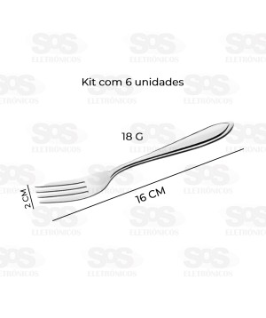 Kit Jogo De Garfo De Sobremesa 6 Unidades crs-4465